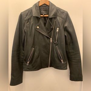Lucky Brand Black Leather Moto Jacket